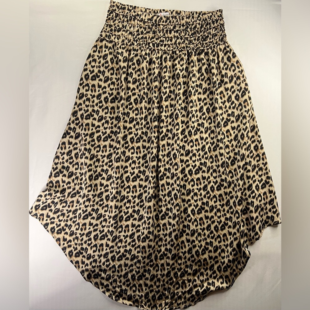 High Waisted A-line Leopard Print Skirt
